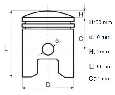PS1002 SET PISTON MS180, Elefant [2]