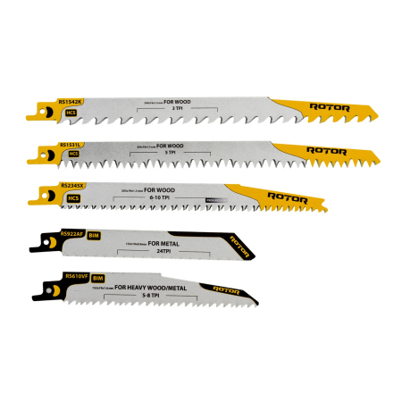 Circulare - Set 5 Panze fierastrau sabie pentru Lemn/Metal ROTOR RSS2