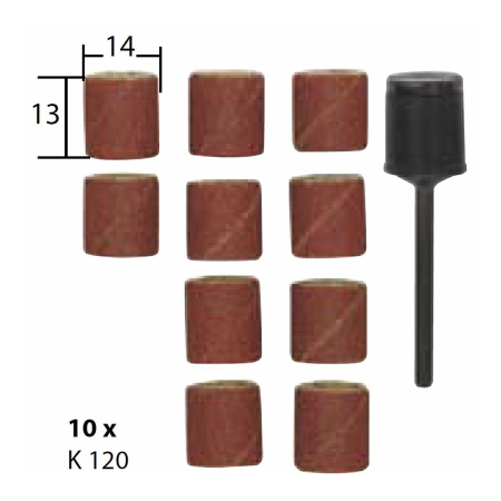 Set ax si 10 tamburi din corindon pentru slefuire, 14mm, GR120, Proxxon 28978 [1]
