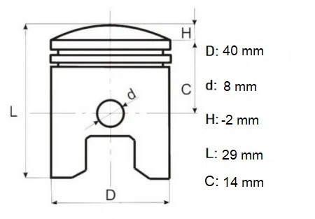 Set piston 4T GX35 40mm, Elefant [1]