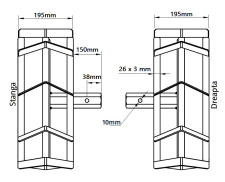 Set roti metalice 470x195 cu manicot, diametru ax 33mm, Elefant [5]