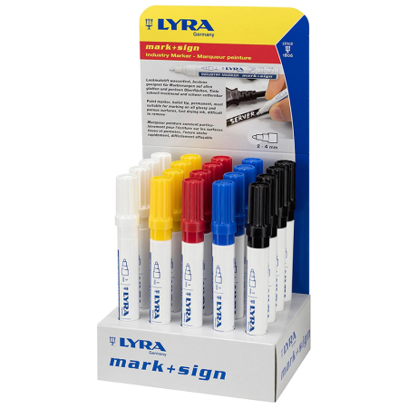 Markere, seturi de trasat si creioane tamplarie - STAND MARKERE PERMANENTE INDUSTRIALE COLOR - 20(5X4)P.