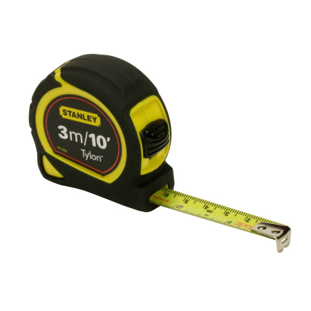 Stanley 0-30-686, ruleta Tylon 3m, 10 Ft, metric-inch, protectie din cauciuc, anti-alunecare, 3mx13mm, blister [2]