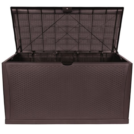TM-SBR46H TOUGH MASTER 460L Storage Box Rattan style, coffee, hinges [1]