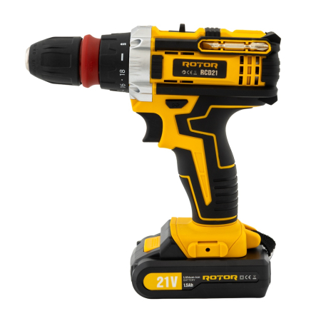 Trusa autofiletanta pe acumulator 21V ROTOR RCD21 + biti, 1350 RPM, Brushless [5]