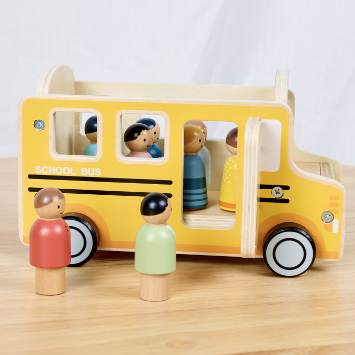 Autobuz Școlar din Lemn cu Figurine [3]