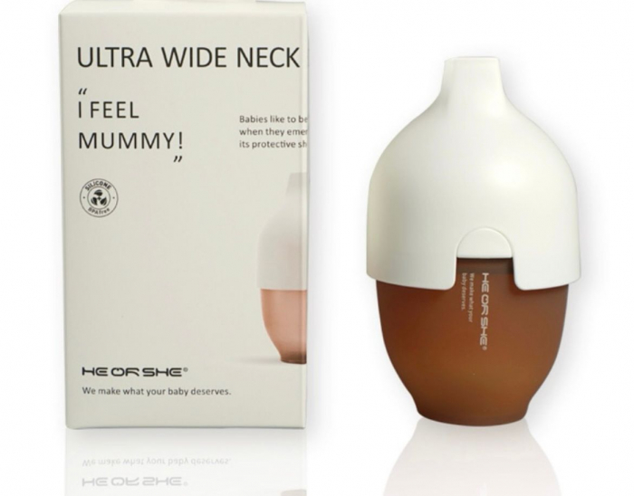 Biberon cu gât extra-larg HEORSHE 160ml ALB – Hrănire naturală, ca la sânul mamei [1]
