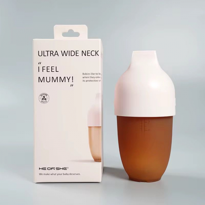 Biberon cu gât extra-larg HEORSHE 160ml ROZ – Hrănire naturală, ca la sânul mamei [5]