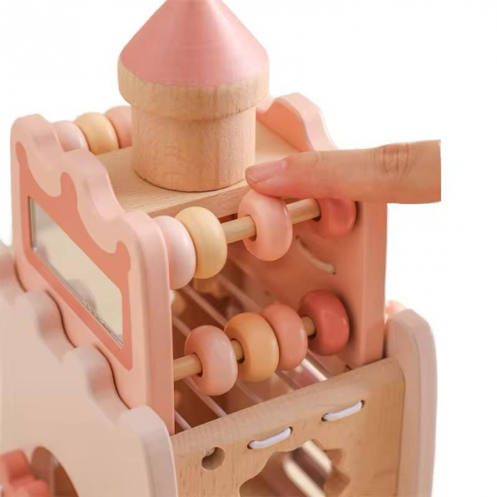 Castel Montessori din Lemn 6 în 1 – Jucarie de activități pentru micii visători [4]