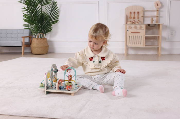 Centru de Activități din Lemn cu Labirint și Animale – Aventură Colorată în Natură [3]