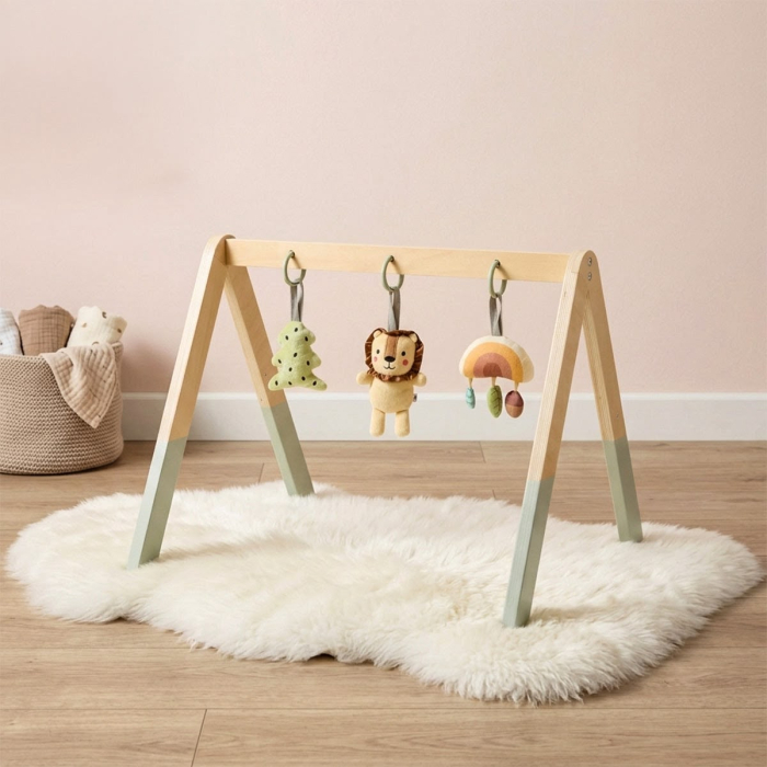 Centru de Joacă tip Baby Gym cu 3 Jucării Suspendate – Leu, Curcubeu și Brăduț [2]