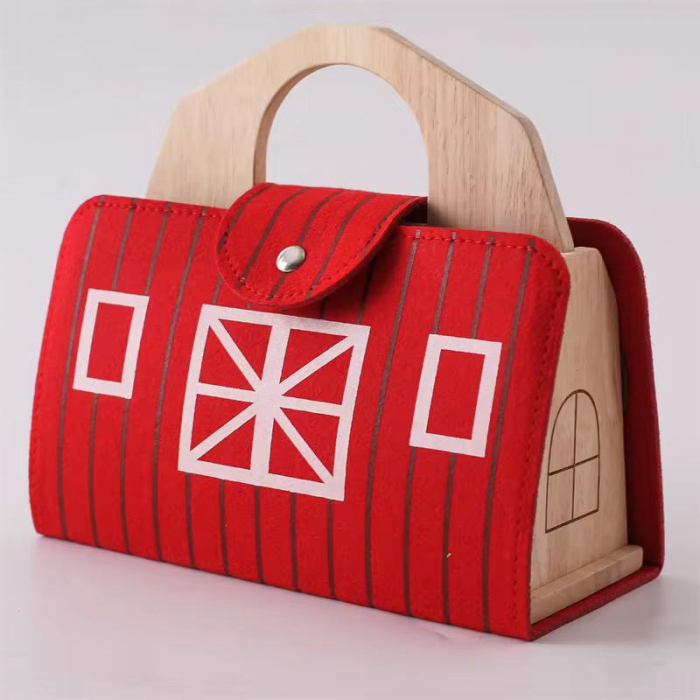 Fermă din Lemn cu Animale, Tractor și Accesorii – Set Educativ Portabil [6]