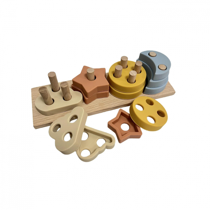 Joc educativ de sortare forme – lemn & silicon moale [2]