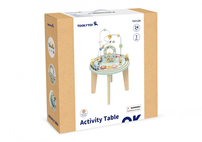 Masă de Activități din Lemn – cu traseu motric, bile, roți zimțate și figurine [2]