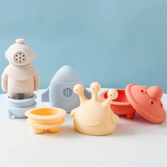 Set 4 Jucării de Baie din Silicon – Aventură Spațială pentru Exploratori Mici [3]