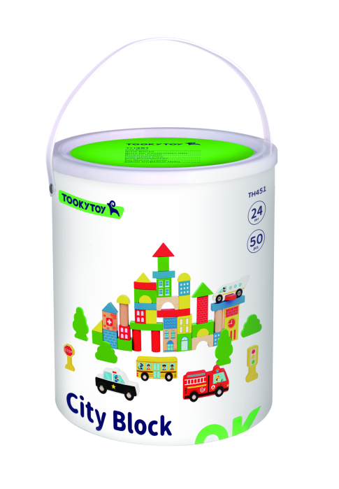 Set 50 de Cuburi din Lemn Colorate pentru Construcții – Montessori [2]