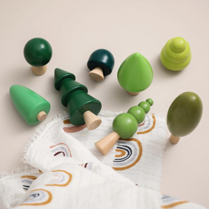 Set 8 Copaci Montessori din Lemn – Jucărie Educativă Waldorf pentru Joc Imaginativ [2]