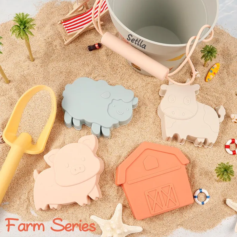 Set Găletușă din Silicon Fermă + Forme & Lopățică – Joacă Creativă la Plajă și în Nisip [2]