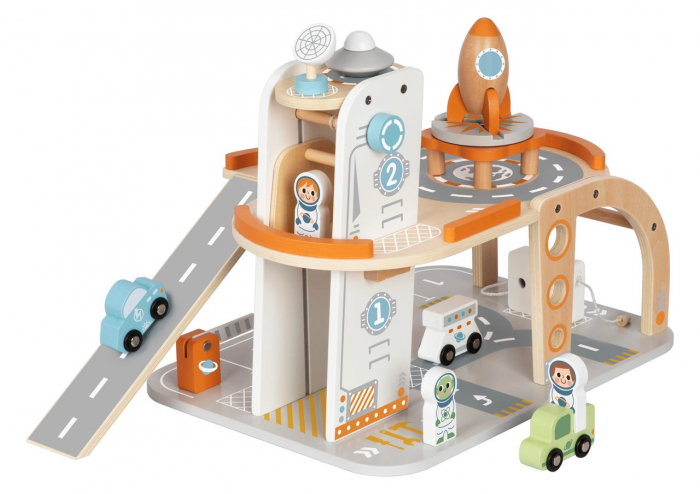 Set Rachetă Spațială cu Platformă și Astronauți din Lemn [3]