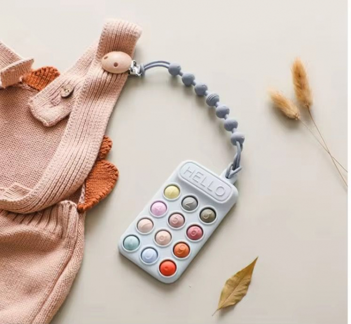 Telefon din Silicon cu Pop it și Lanț de Prins [1]