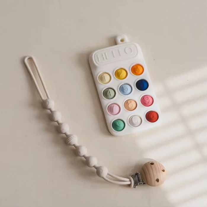 Telefon din Silicon cu Pop it și Lanț de Prins [1]