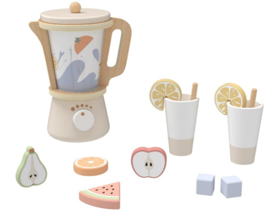 Noutăți - Blender din Lemn cu Fructe, Pahare și Accesorii
