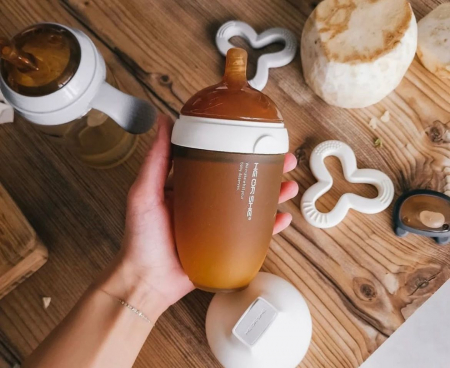 Biberon cu gât extra-larg HEORSHE 240ml ALB – Hrănire naturală, ca la sânul mamei [2]
