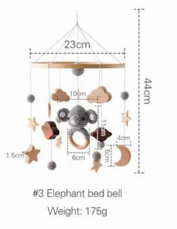 Carusel pentru pătuț Handmade - Elefantul Somnoros [3]