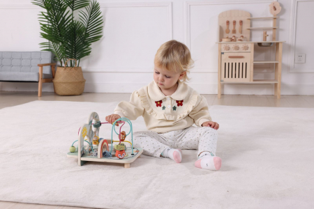 Centru de Activități din Lemn cu Labirint și Animale – Aventură Colorată în Natură [2]