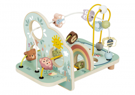 Centru de Activități din Lemn cu Labirint și Animale – Aventură Colorată în Natură [1]