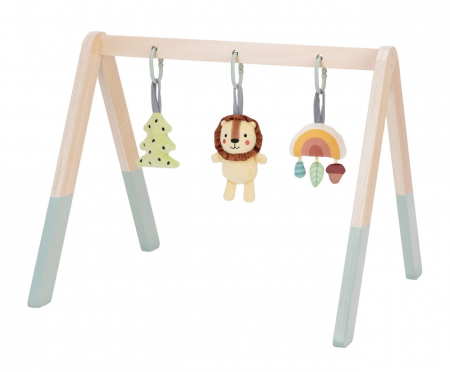 0-6 luni - Centru de Joacă tip Baby Gym cu 3 Jucării Suspendate – Leu, Curcubeu și Brăduț