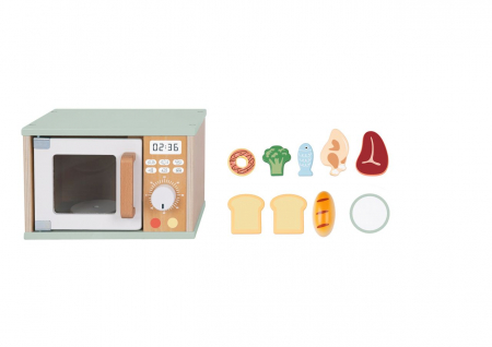 Cuptor cu Microunde din Lemn – Mini Bucătărie Educativă cu Alimente Incluse [1]