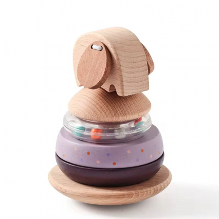 6-12 luni - Elefănțel Stivuibil Ring the Bell – Joacă inteligentă pentru mâini curioase