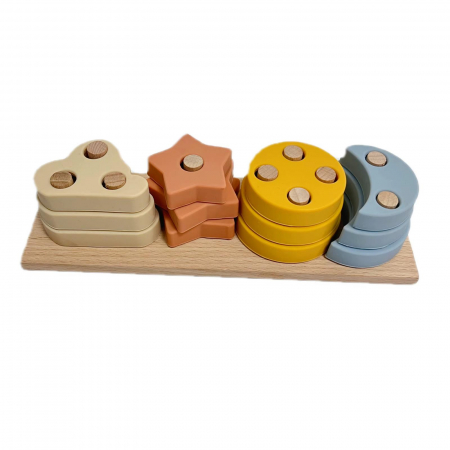 Joc educativ de sortare forme – lemn & silicon moale [2]