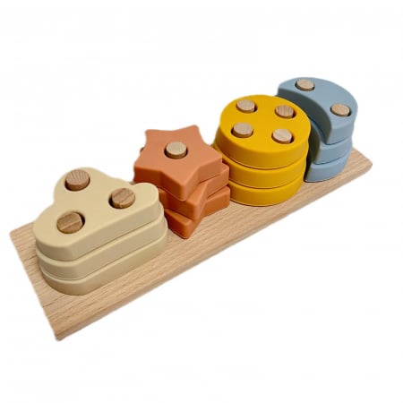 Toate produsele - Joc educativ de sortare forme – lemn & silicon moale