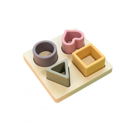 Toate produsele - Joc Educativ Tip Sortator Forme Geometrice din Silicon Alimentar - MULTICOLOR