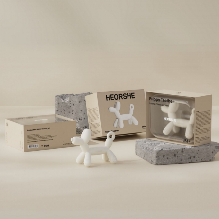 Jucărie de dentiție Puppy Teether HEORSHE ROZ – Calm și alinare în formă adorabilă [3]