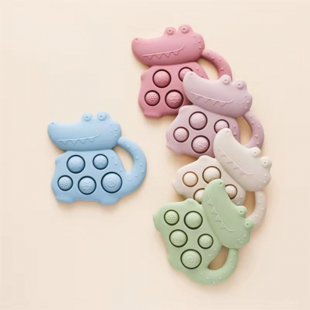 Jucărie Senzorială din Silicon – Crocodil Tactil cu Bule Texturate-Diverse Culori [2]