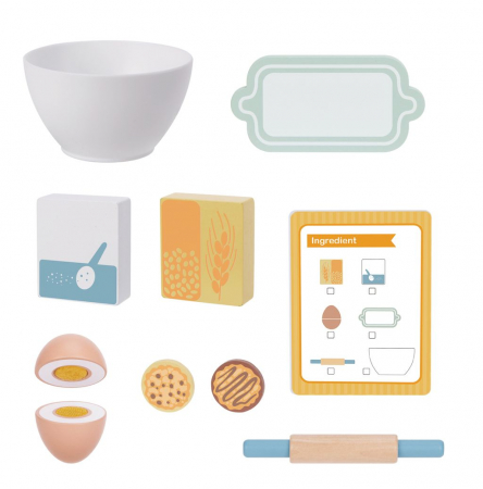 Mixer din Lemn cu Bol și Ingrediente – Mic Laborator de Patiserie pentru Copii Creativi [1]