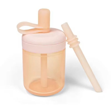 Noutăți - Pahar de Tranzitie din Silicon 150ml – 2 Paie incluse