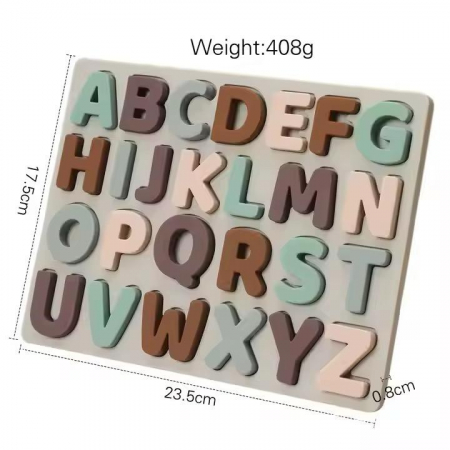 Puzzle din Silicon Alimentar – Alfabet pastelat (A–Z) Montessori [1]