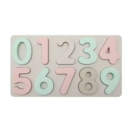 Produse pentru călătorii - Puzzle Senzorial din Silicon – Numere 0-9 - Pastel
