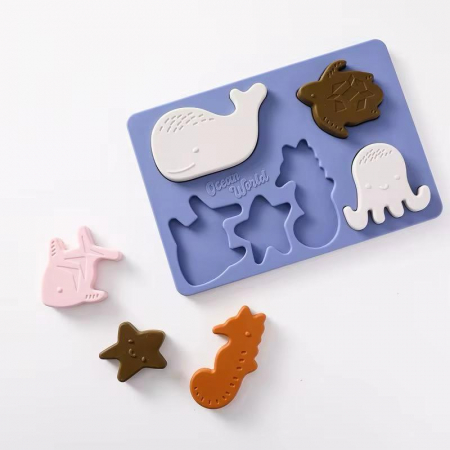 Puzzle senzorial din silicon ALBASTRU– Ocean World [1]
