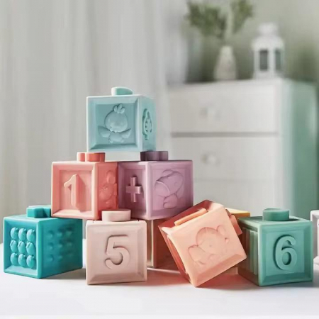 Set 12 Cuburi Senzoriale din Silicon – Cifre, Forme, Texturi și Joacă Liberă [2]