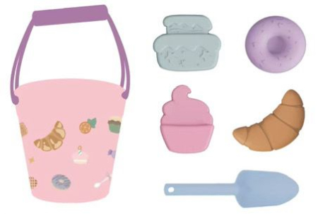 Cadouri - Set Găletușă din Silicon Candy + Forme & Lopățică – Joacă Creativă la Plajă și în Nisip