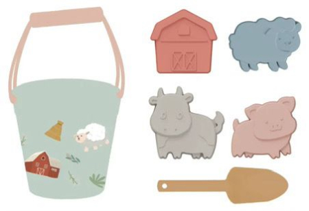 Cadouri - Set Găletușă din Silicon Fermă + Forme & Lopățică – Joacă Creativă la Plajă și în Nisip