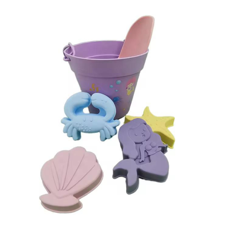 Set Găletușă din Silicon Sirena + Forme & Lopățică – Joacă Creativă la Plajă și în Nisip [1]