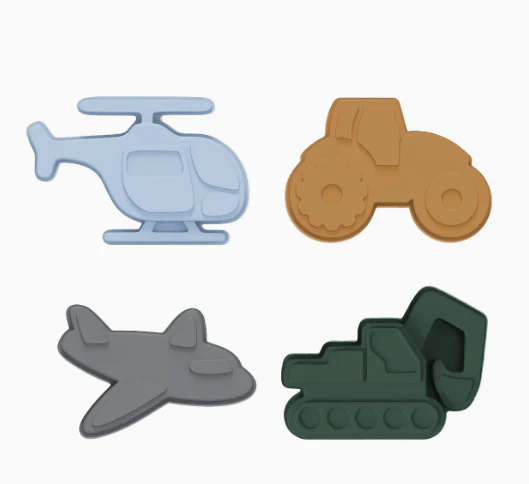 Set Găletușă din Silicon Utilaje si Avioane + Forme & Lopățică – Joacă Creativă la Plajă și în Nisip [1]