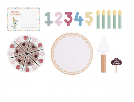 Tort Aniversar din Lemn – cu Lumânări, Felii și Cifre [1]