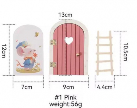 Ușița Șoricelului Magic ROZ – Set Decorativ cu Ușă, Scară și Personaj  Ilustrat [2]